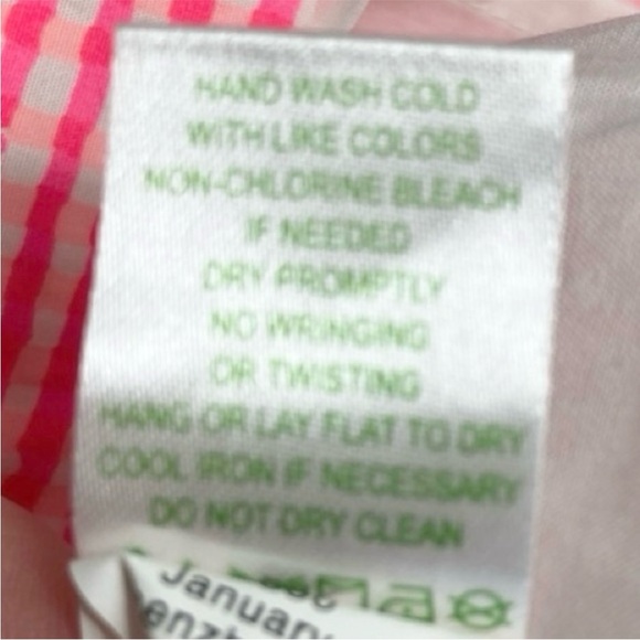 Lilly Pulitzer Lowe Fiesta Pink Gingham Strapless Mini Dress Size 8 - Picture 8 of 12